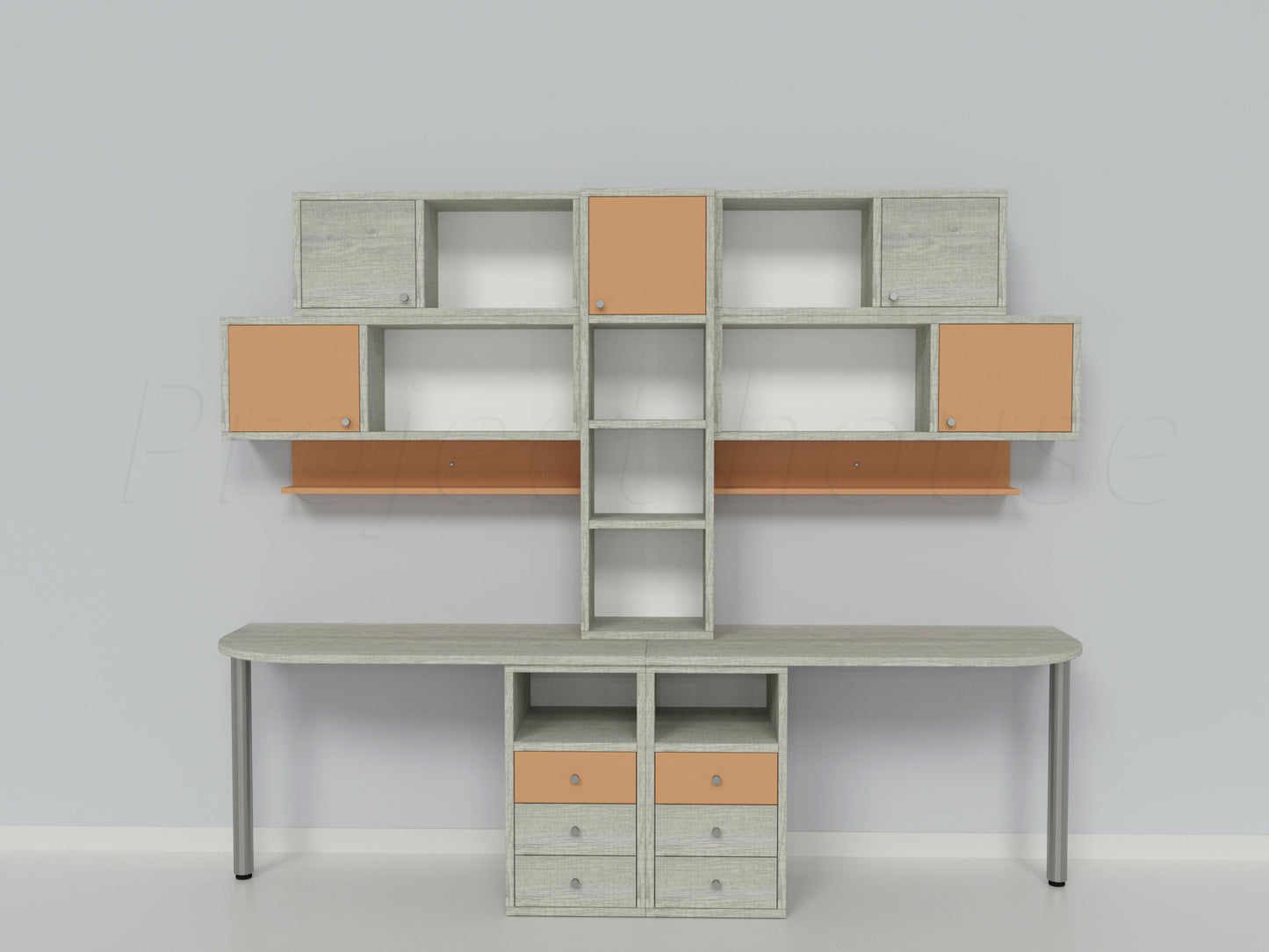 #814 - Γραφείο σύνθεση / συνολικό μήκος 250 εώς 340 cm