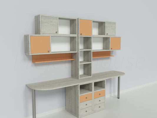 #814 - Γραφείο σύνθεση / συνολικό μήκος 250 εώς 340 cm