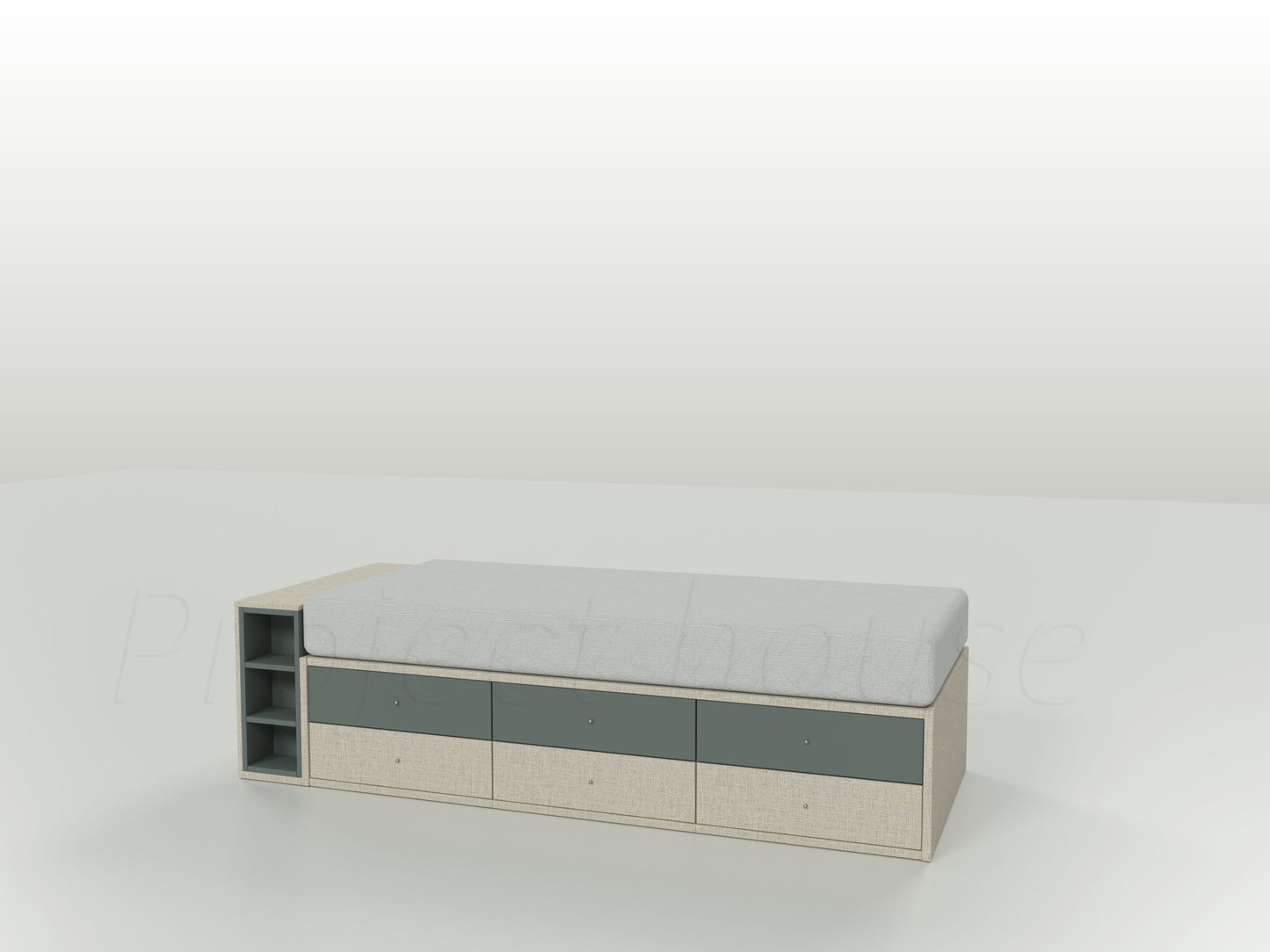 platform bed με συρτάρια και επιπλέον αποθηκευτικό χώρο