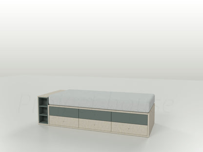 platform bed με συρτάρια και επιπλέον αποθηκευτικό χώρο