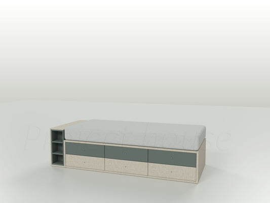 platform bed με συρτάρια και επιπλέον αποθηκευτικό χώρο