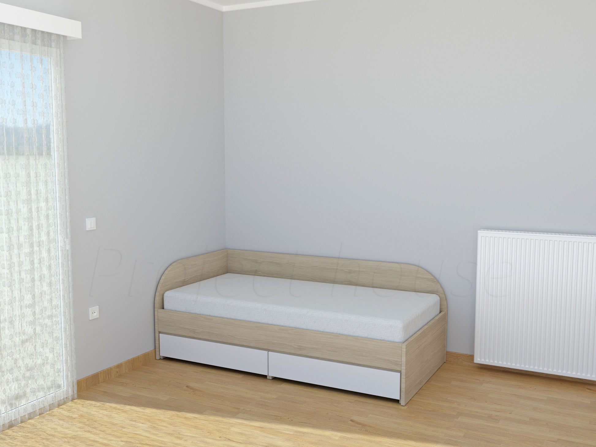 bed with storage drawers