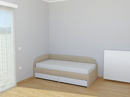 bed with storage drawers
