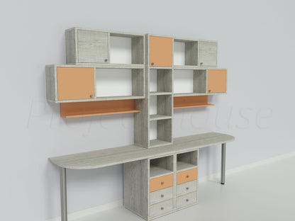 #814 - Γραφείο σύνθεση / συνολικό μήκος 250 εώς 340 cm