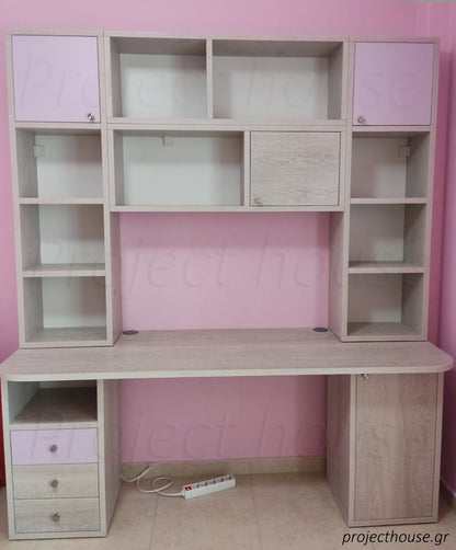 #410 - Γραφείο σύνθεση / συνολικό μήκος 165 εώς 210 cm