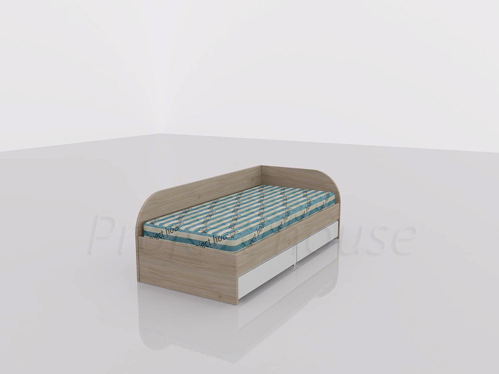 Κρεβάτι με συρτάρια και πλάτη