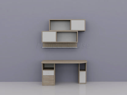 minimal γραφείο με βιβλιοθήκες