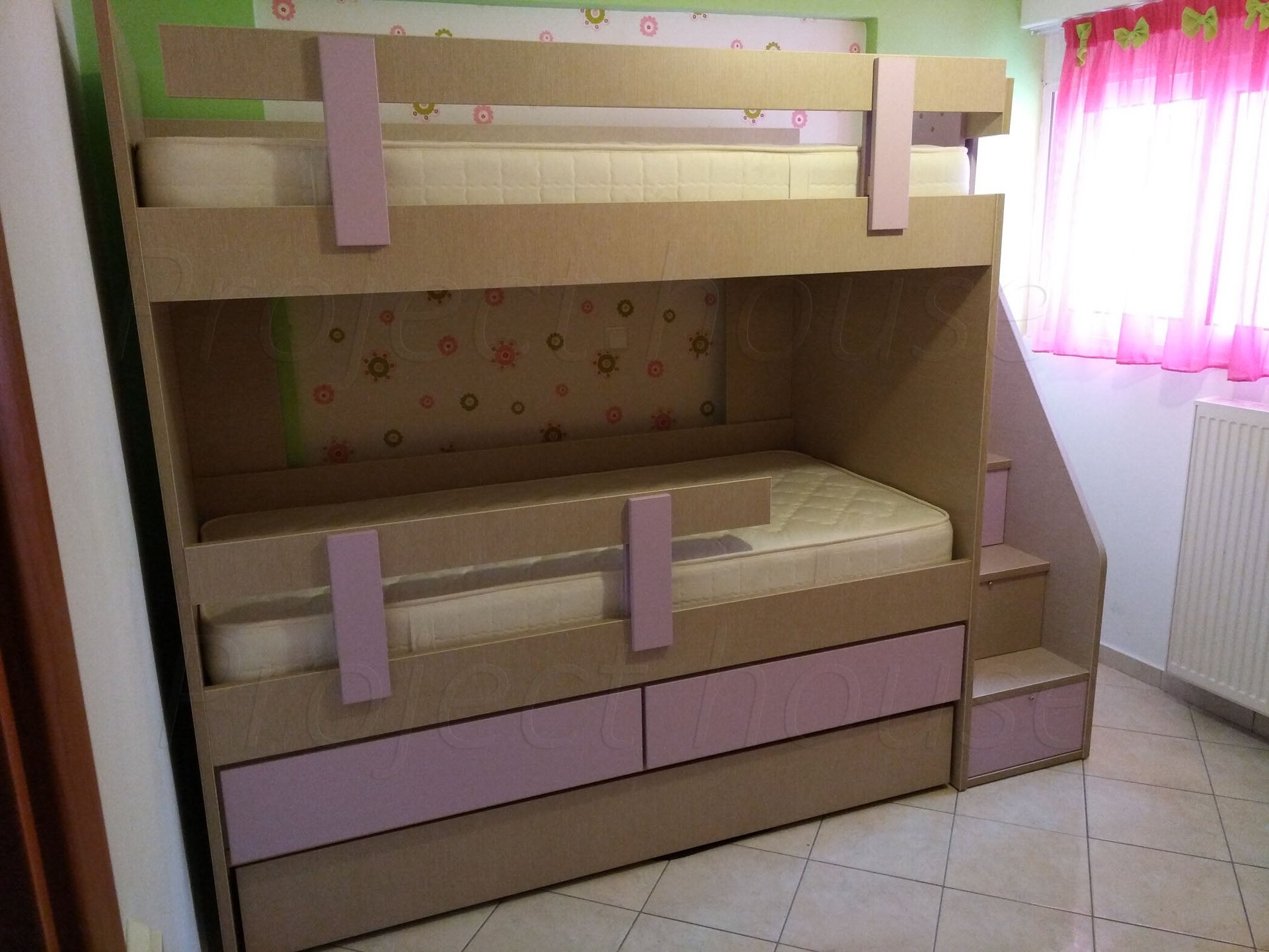 #205 - Κουκέτα με 2 μεγάλα συρτάρια & τρίτο κρεβάτι