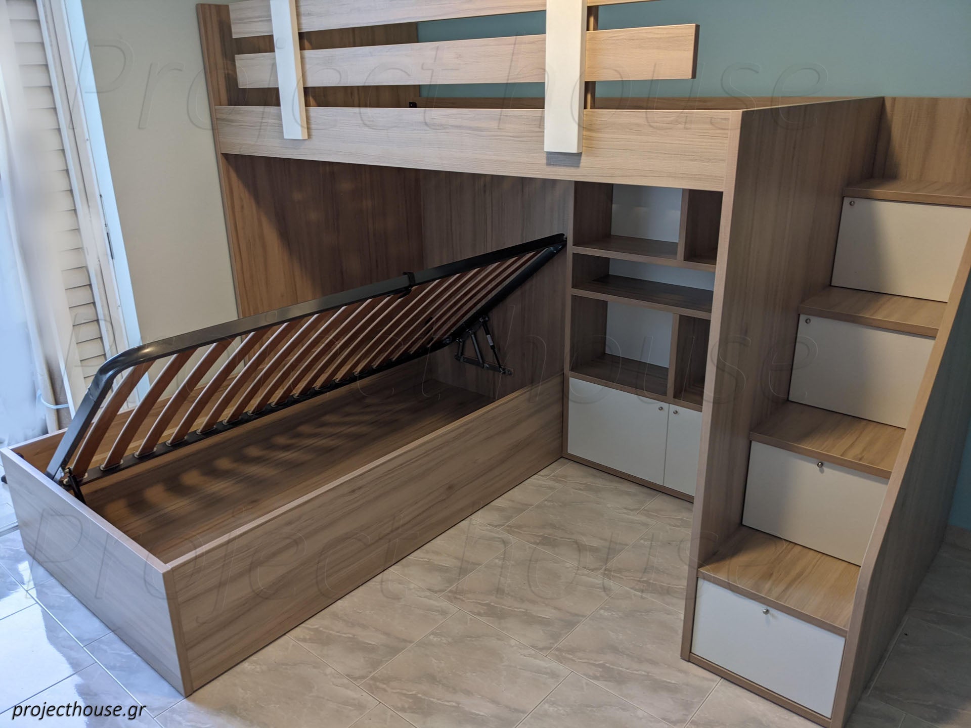 Κουκέτα γάμμα με βιβλιοθήκη και αποθήκευση
