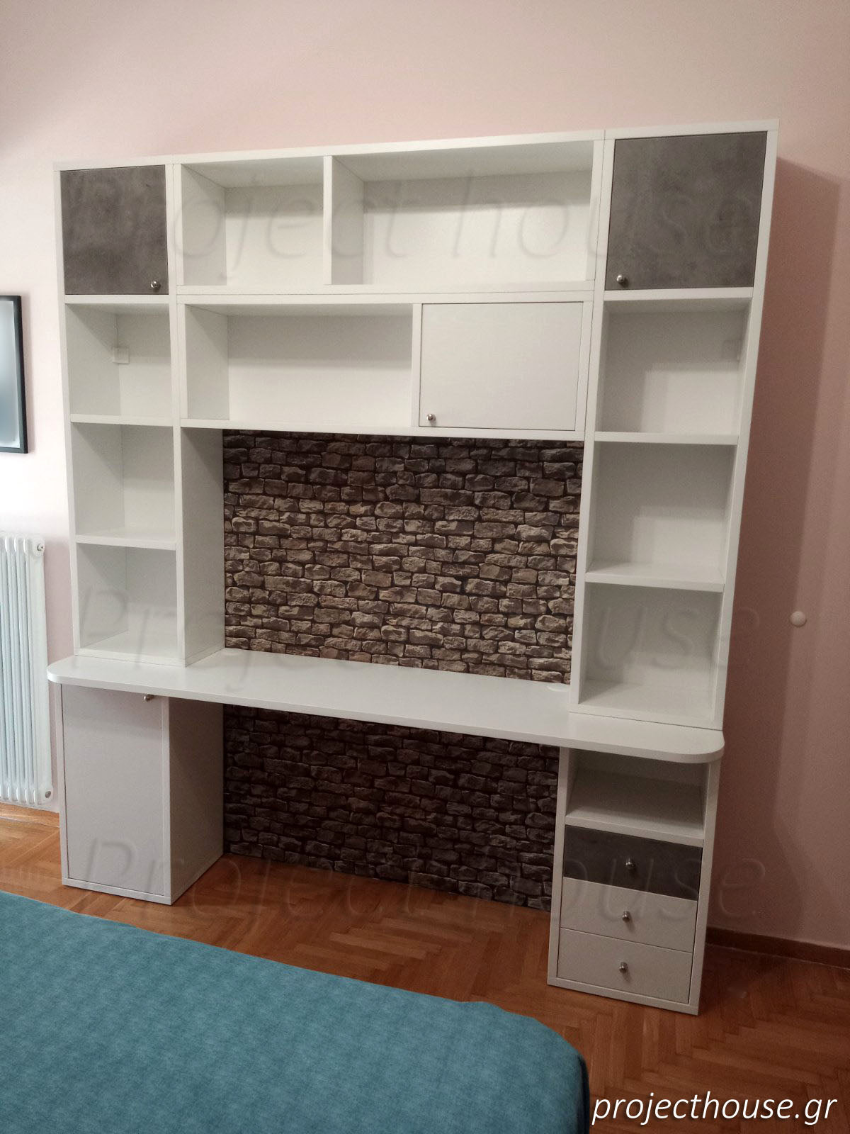 #410 - Γραφείο σύνθεση / συνολικό μήκος 165 εώς 210 cm