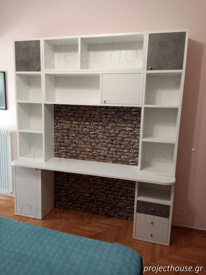 #410 - Γραφείο σύνθεση / συνολικό μήκος 165 εώς 210 cm