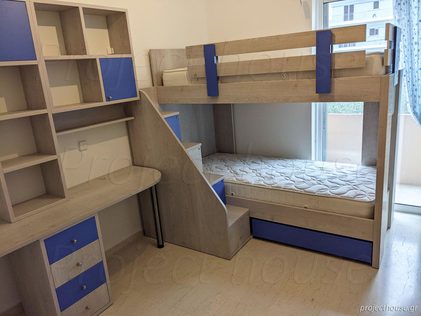 Κουκέτα για 2 παιδιά και συρτάρι