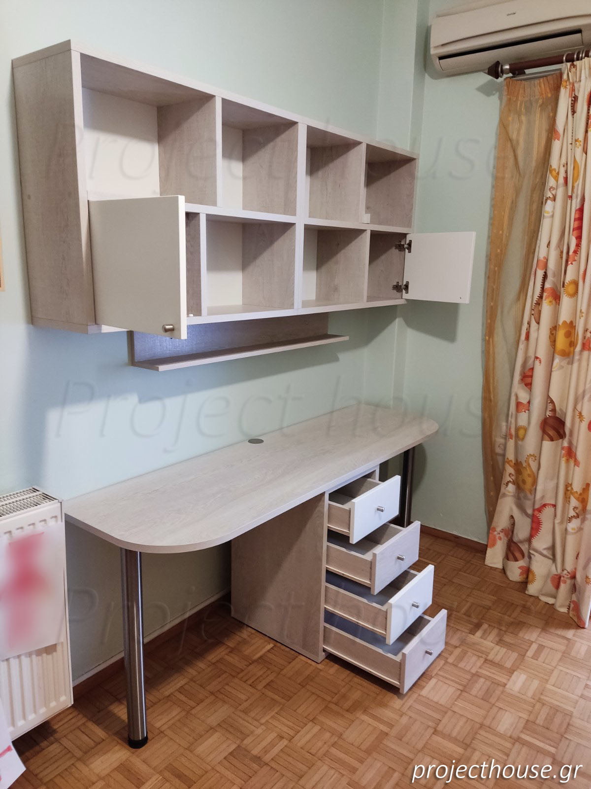 #802 - Γραφείο σύνθεση / συνολικό μήκος 165 εώς 195 cm