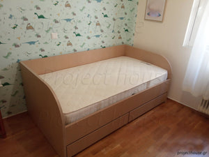 #105 - Κρεβάτι στυλ καναπέ με συρτάρια και μηχανισμό ανάρτησης μαζί