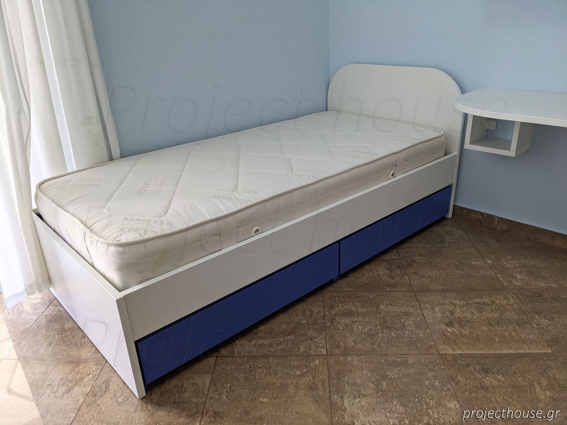 Κρεβάτι 2 συρτάρια αποθήκευσης ρούχων